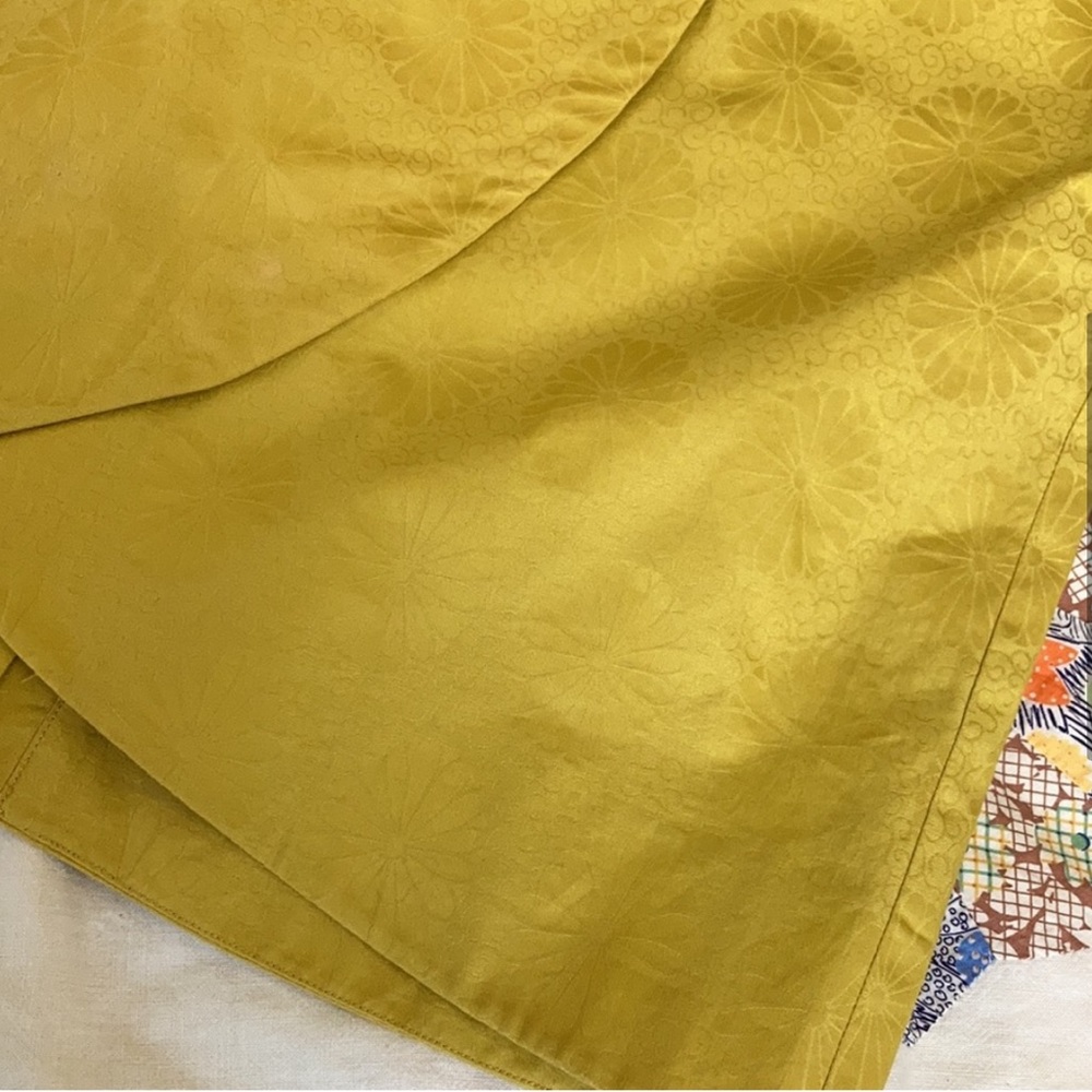 Anthropologie Tulip Floral Mustard Skirt 12 - Picture 9 of 11